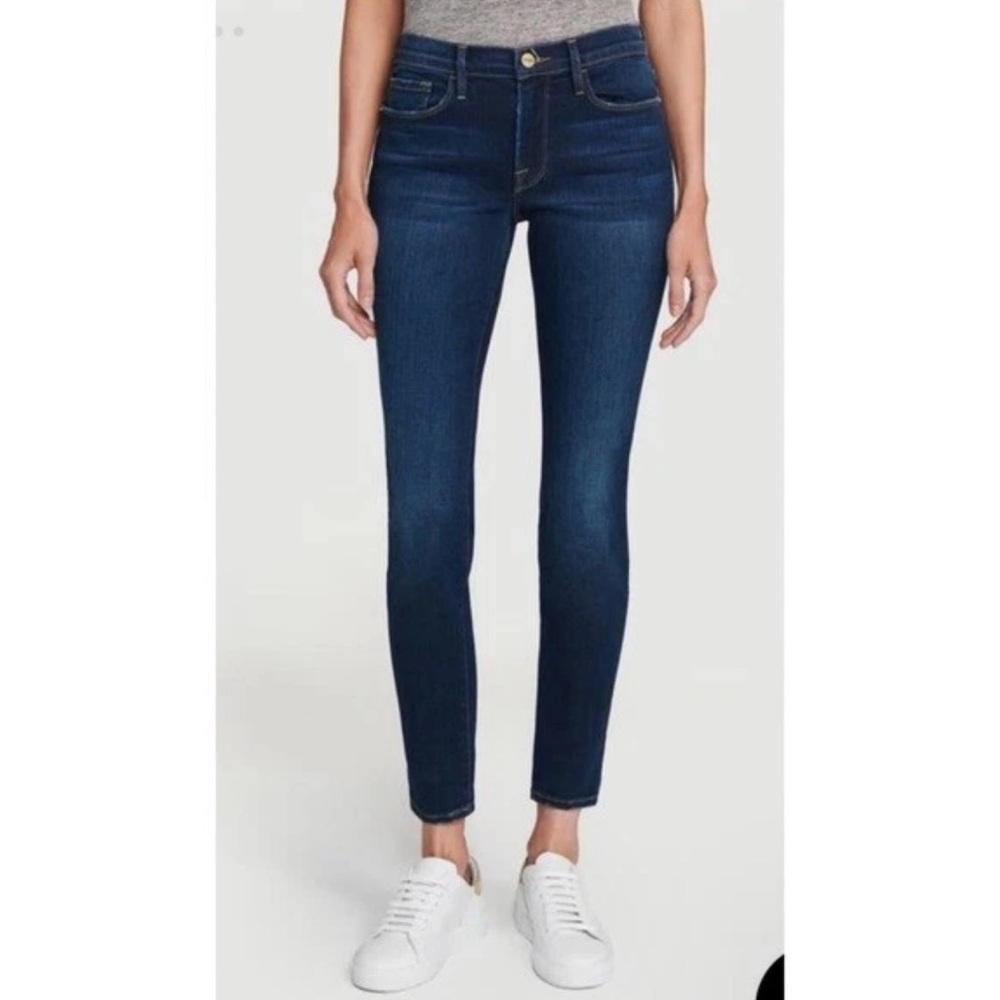 FRAME Le Skinny de Jeanne Stretch Ankle Jeans‎ Blue Augusta Size 25